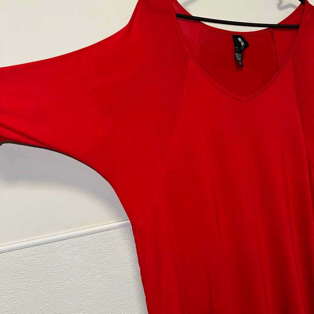 Women's Agnes & Dora T-Shirt Dress Size M Red Oversized Flowy - Picture 4 of 10